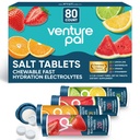 Venture Pal mastigable Electrolyte Tablets, 80 Contagem rápida-dissolve Sugar-Free Stick Salt Tablets - Variety Pack for Rapid Hydration, Correr ao ar livre, Caminhadas, Esportes