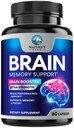 Pills do suplemento de memória cerebral - Nootropics da força 3X para a concentração, claridade e apoio ao foco - Vitaminas cognitivas da saúde cerebral com Bacopa, Phosphatidylserina e DMAE, Brain Booster, 60 Cápsulas