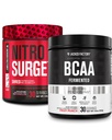 Fábrica Jacked Nitrosulge Destruiu Pré-treino Termogênico em Melancia e BCAA em Fruit Punch para Recomposição Corporal, Construção de Músculo e Recuperação