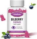 Lutein Gummmies Eye Health Supplement for Adults, Lutein & Zeaxanthin Supplements Eye Vitaminas Gummies, Bilberry with Lutein for Promoving Eye & Vision - 60 Gummies