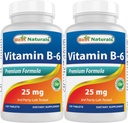 Best Naturals Vitamina B6 25mg, 120 comprimidos (120 contagem (Pacote de 2))
