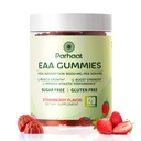 EAA Gummies 120 Gummies (Strawberry), Aminoácidos Essenciais - Todos os 9 Aminós Essenciais (EAA) e Todos os Aminós de Cadeia Ramificada (BCAAs), Não-GMO, Glúten Livre, Vegetarian Friendly