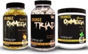 O pacote LABS CONTROLADO inclui 45 Servings of Orang Triad, Orange Oximega Greens Spearmint e 120 Ct Orange Oximega Fish Oil Softgels