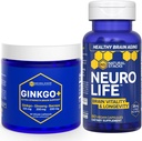 ESTAQUES NATURAIS Ginkgo Biloba + Pacote Suplemento NeuroLife - Suporta Desempenho Mental e Longevidade do Cérebro* - 120 Cápsulas Total