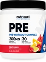 Nutricost Pré-Trabalho Pó Complexo (30 Servings, Fruit Punch) - com Beta-Alanina, Taurina e Ácidos Amino