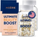 Moerie Suplemento de crescimento de cabelo para mulheres e homens - Pele de cabelo e unhas Vitaminas com biotina, Q10 & Minerals - Para tratamento de cabelo mais grosso, mais completo e perda de cabelo - Sistema de entrega avançada Beadlet - 120 comprimidos