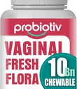 Probióticos vaginais mastigáveis para mulheres 10 bilhões UFC + Prebióticos orgânicos — Suporta saúde vaginal, Mantém equilíbrio de pH vaginal e promove frescor feminino, Tablets de morango-Flavorado