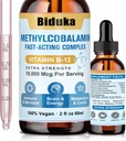 10.000mcg Vitamina B12 gotas líquidas sublinguais, fórmula única com D3, B9 (ácido fólico), cálcio, energia de apoio, coração, humor, cérebro, sistema imunológico, vegetariano, não-GMO e glúten livre