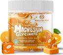 Magnésio Glicinato suave Chews Supplement, Açúcar Chewable grátis Mastigação de magnésio com magnésio Glicinato, Vitamina D, B6 e CoQ10 para apoio calmo e sono para adultos, 60 dias fornecimento-laranja
