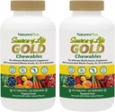 NaturesPlus Fonte de vida Multivitamina de ouro - 90 comprimidos mastigáveis, pacote de 2 - com vitaminas D3, B12, K2 e mais de 120 alimentos inteiros - Sangue, osso e Imune Suporte - sem glúten - 60 Total de serviços