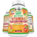 Fresh Healthcare 100% Vitamina C Natural - 500mg de Rose HIPS, Acerola Cherry & Camu Camu - Suporte Imune de Alta Absorção, Pele, Junta e Imunização Imune com Citrus Biflavonoids - 120 Cápsulas