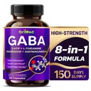GriMed GABA 16,280mg - X15 Power com 5-HTP, L-Teanina, Magnésio, Ashwagandha - Relaxar e Restaurar, Suporte Sono Bem - Made in USA (150 Count of 1))