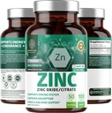 N1N Premium Zinc 50mg [3X Absorção, Vegan] Todos os óxido de zinco natural e Citrato Suplemento para apoio imunológico, saúde da pele e melhor digestão, 100 comprimidos