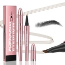 Q708 Lápis de sobrancelha 3D para Microblading, À prova d'água, 4 pontas, Laser longo, Aplicador de micro garfo para navegação natural, Todos os tons de pele (2 #Dark Brown)