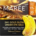 MAREE 24k Gold Under Eye Gels para círculos escuros e Puffiness - Colágeno & Hialurônico Ácido Skincare Gel Pads - Olhos de ouro Patches para Puffy Eyes e Dark Circles - Sob máscaras de olhos - Essentials de viagem