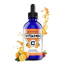 FWS Suplemento líquido de vitamina C para adultos e crianças, Orgânico, Não-GMO, Vegan, Fácil Vit C Drops, Ácido Ascórbico, Fornecimento de 4 meses, Suporta sistema imunológico e saúde da pele, Vitamina essencial, 4 onças