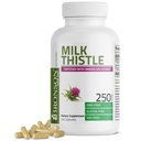 Bronson Milk Thistle Silymarin Marianum & Dandelion Apoio à saúde do fígado raiz, Apoio antioxidante, Detox, 250 Cápsulas