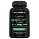 Vitaminas Vitaminas Vitais Pílulas de clorofila - Suplemento desodorizante corporal - Feito com espirulina, chlorela, salsa orgânica, hortelã, & carvão activado - Derrota Odor Naturalmente - para Mulheres e Homens - 60 Cápsulas