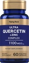 Complexo de Zinco de Quercetina de Pedra de Tubulação □ 1100 mg □ 60 Cápsulas