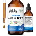 Wild & Organic Alcohol Detox Drops - Fígado & Rim Limpar com Cardo de Leite, Chanca Piedra Stone Breaker - Anti Complexo de Álcool para Detox Limpeza de Fígado - Vegan, Sem Açúcar e Aditivos - 4 fl oz