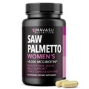 Serra Palmetto para as mulheres com biotina 5000mcg - Bloqueador DHT poderoso para apoiar o cabelo, pele e saúde das unhas - 60 Contagem - Vegan, Vitamina não-GMO para mais forte, Fechaduras mais completas - 1 mês de fornecimento