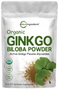 Micro Ingredientes Raw Organic Ginkgo Biloba Pó, 8 Onça (18 Meses Abastecimento), Enchimento livre, Suporta função cerebral e alerta mental, Sem OGM e Vegan Friendly