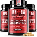Booster de testosterona para homens - Bloqueador de estrogênio - Suplemento de energia natural, força e resistência - Crescimento muscular magro - promove perda de gordura - aumentar o desempenho masculino (3 garrafas)