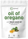 Micro Ingredientes Óleo de Orégano Softgels, 300 Contagem 2 em 1 Formulado com Óleo de Sementes Negras, 4X Força Carvacrol e Thymoquinone