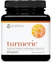 Youtheory Turmeric - 450 mg - com Black Pepper & Olive Leaf - apoia a articulação e saúde do cérebro* - contém bioenhancers, curcuminoides e extratos de ervas - 60 comprimidos (20 dias de fornecimento)