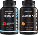 Advanced Bladder Control Supplement for Women & Men 60 Caps + Suplemento Vitamina K2 - Full Spectrum Vitamina K2 MK7, MK4 & Cálcio - 90 Cápsulas