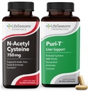 LifeSeasons Puri-T com N-Acetil Cysteine Boost - Suporta desintoxicação de fígado e pulmão - 120 Cápsulas