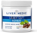 Reparo de Gut Vazamento, Gut L Glutamina em pó, para a saúde de Gut Optimal, acalma problemas de Gut como Bloating e IBS, Gluten-Free Gut Health Supplements for Women and Men, Chocolate de Menta, 180 g - Fígado Medic