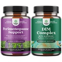 Pacote de suplemento completo de perimenopausa para mulheres com Maca Root Vitex Berry & Black Cohosh e puro suplemento DIM com Bioperina - Complexo de testosterona de diindolimetano com brócolis