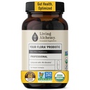 Vivendo Alquimia Gut Saúde Suplementos para homens e mulheres - Sua Flora Probiótico Professional Digestion Suplemento com soja fermentada, Prebióticos, Enzima Digestiva - Vegan, Não-GMO, 60 Pcs