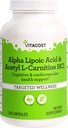 Vitacost Alpha Lipoic Acid & Acetil L-Carnitina HCl -- 1.600 mg por porção - 240 Cápsulas por Vitacost Marca