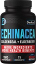 Suporte de Defesa Imune - All-in-1 11 Herbs Mistura de Echinacea, Goldenseal, Elderberry, Camu, Ginger, Thyme, Chaga, Reishi, Burdock, Acerola - 5 Meses Fornecimento - 150 Cápsulas