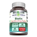 Fórmulas surpreendentes Biotin 10.000 mcg . rápido Dissolver comprimidos . Não-GMO . Suplemento sem glúten . Made in USA (Strawberry .