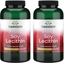 Swanson Premium marca Soja Lecitina Não-GMO 1,2 g 180 Sgels 2 Pack