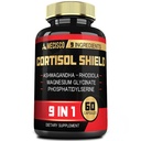 9in1 Cortisol Shield - Ashwagandha & Magnesium Glycinate, Rhodiola, Phosphatidilserina, L-Theanina, Alcaçuz Root, St. John's Wort, Lions Mane - Mente & Humor, Apoio noturno descansado - 60 Cápsulas