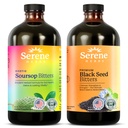 Sorene Herbs Soursop Bitters Liquid & Black Seed Bundle – Ervas Orgânicas Guanabana para apoio digestivo e saúde imunológica – Vegan, Não-GMO – 32 onças (16 onças cada), 32 Servings