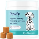 Pawfy Eye Support Macio mastigar Prevenir Manchas Tear □ Apoie Visão geral da saúde dos olhos com Luthein, Krill Oil e Astaxantina