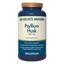 Natureza Maravilha Psyllium Husk 500 mg Cápsulas para Saúde Digestiva, Fibra Baseada em Plantas, 200 Contagem