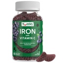 Pastilhas de ferro Suplemento com vitamina C – 10 mg Suplemento de ferro – Grande-Tasting Gummies Sabor de uva – Suporta saúde imune e ajuda com deficiência de ferro – Vegan, Kosher, Não-GMO – 60 Contagem