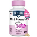 FREEDA Mini Vitamina pré-natal - Kosher Pré-natal - Tiny Comprimidos fáceis de engolir - Vitaminas pré-natais com ferro, ácido fólico pré-natal/folato, vitamina D - Pré Natal Multivitamin para mulheres grávidas (240)