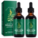 Mullein Drops for Lungs 4 Fl Oz - Mullein Leaf Extract for Lungs with Chlorophyll - Suplemento de ervas naturais para limpeza do pulmão, suporte respiratório, aumentar a imunidade, bem-estar digestivo