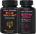Vitaminas Vitaminas Vital Brain Booster Plus + Biotin Cápsulas Complexo
