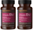Elementos Vitamina B12 Metilcobalamina 5000 mcg - Produção de Energia Normal e Metabolismo, Suporte do Sistema Imune - 2 Mês de Abastecimento, Berry Flavored Lozenges, 65 Contagem (Pacote de 2)
