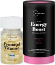 Premama Pré-natal Vitamina Energia Melhorar a bebida Mix & Pacote de suporte pré-natal, Omega 3, B Vitaminas, DHA, Folato, 28 Servimentos