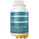 Noruega Puro Omega-3 óleo de peixe Softgels 2,400mg (90ct) - 4X concentrado EPA & DHA, Triplo Destilado, Arroto, Wild Caught, Pele & Cabelo, Joias, Saúde do coração