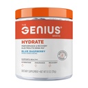 Genius Brand Genius Hydrate - Suplemento Eletrolítico para Hidratação Diária - Água de coco - Livre de Açúcar - 8 Minerais essenciais & Nutrientes - Não-GMO - Framboesa Azul - 50 Servings